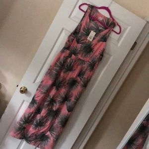 Pink and Green palm maxi dress: A New Day